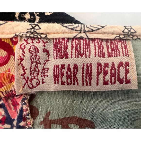 Gypsy Made From The Earth Women's Boho Patchwork Long Sleeve Top Size M - Picture 4 of 11